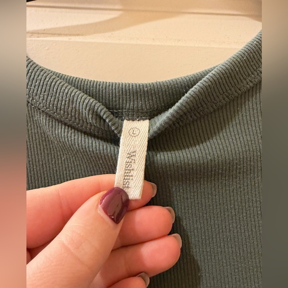 Wishlist - Green Ribbed Tee - Picture 2 of 3